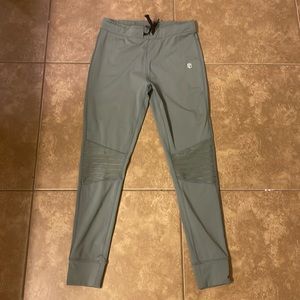 Pleated Moto Leggings-  gunmetal